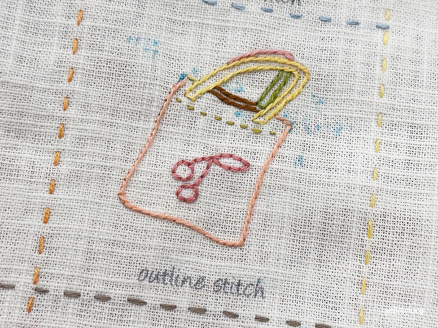 아웃라인 스티치 (Outline Stitch) 손가방 자수 I