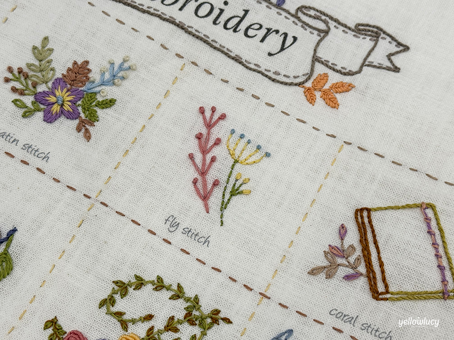 플라이 스티치 (Fly Stitch) 들꽃 자수