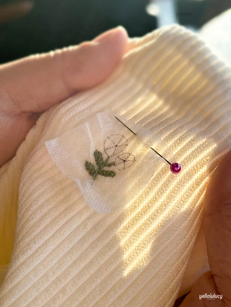서울시설관리공단 프랑스자수 수업 중 플라워파우치 파우치자수