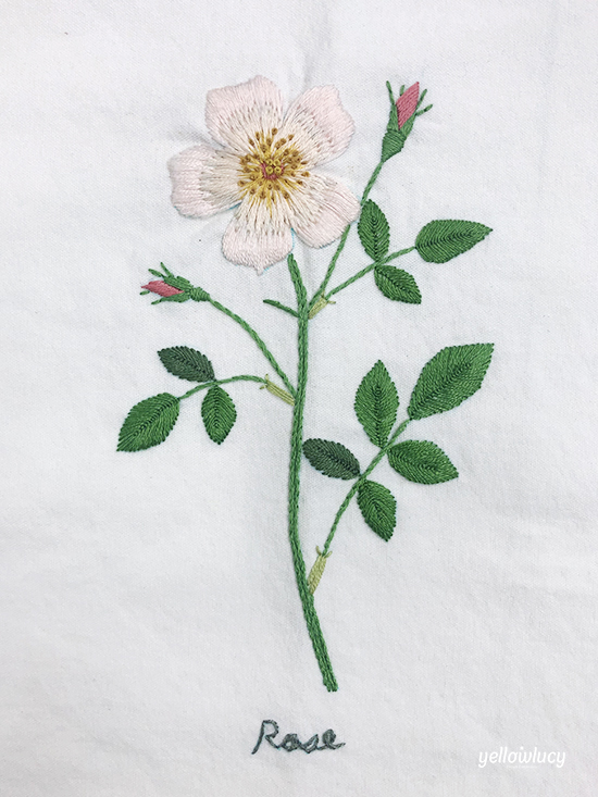 정원 장미꽃자수