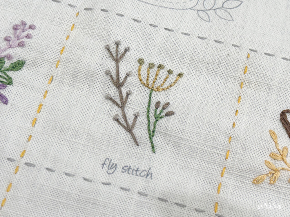 플라이 스티치 (Fly Stitch) 기법으로 만들어보는 들풀 자수