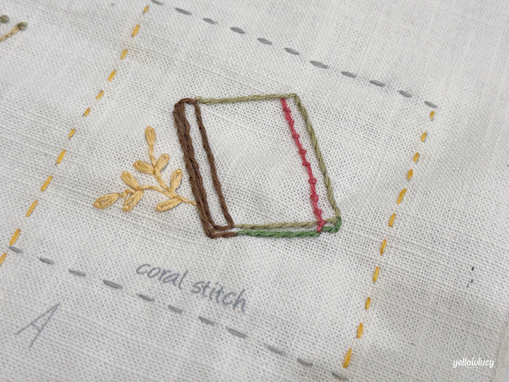 코랄 스티치 (Coral Stitch) 기법으로 완성한 책 자수