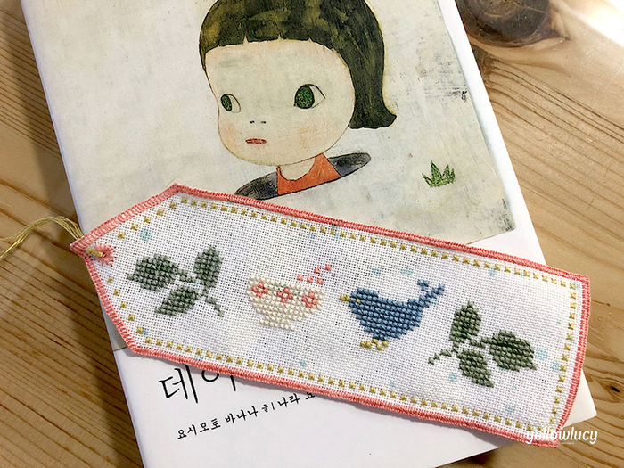 크로스스티치 자수 책갈피